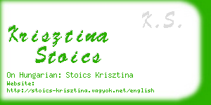 krisztina stoics business card